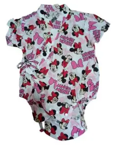 ディズニー　ミニーマウス 甚平 ロンパース　60-70cm ピンク　女の子