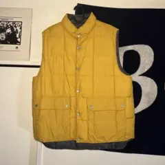 古着 USED イエロー ダウンベスト キルティング リバーシブル