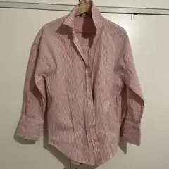 ZARA 赤と白のストライプ 長袖シャツ