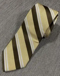 極美品】Brioni ネクタイ レジメンタル ストライプ ゴールド 伊製
