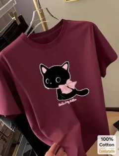 レディース半袖漫画プリントTシャツ、のサムネイル