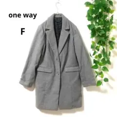 one way チェスターコート 【F】 グレー 2つボタン レディースのサムネイル