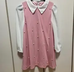 INGNIFIRST パール装飾ピンクワンピース130cm