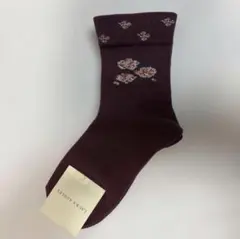 【新品未使用品】LAURA ASHLEY ローラアシュレイ ソックス ボルドー