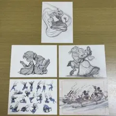 ディズニー　アート展　ポストカード 5枚
