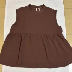 HKWORKSLONDON LL ブラウン ノースリーブ チュニック ゆったり