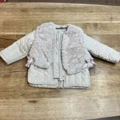 petit main ファー付きアウター S クリーム色