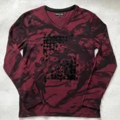 semanticdesignタイダイ柄フロッキープリントＶネックロングTシャツM