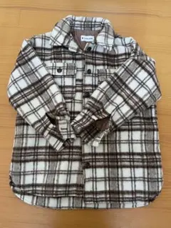 GLOBAL WORK ブラウン系チェック柄フリースジャケットレディースアウター