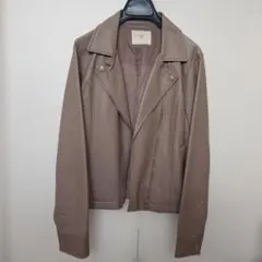 ブラウン レザー シングルライダースジャケット