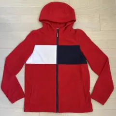 TOMMY HILFIGER フード付きフリースパーカー size164 赤