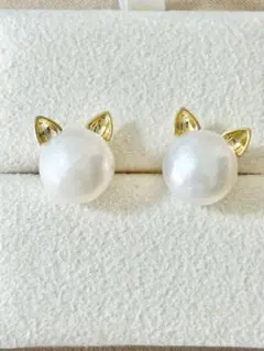 新品 ジュエリーツツミ 地金ピアス 猫 ネコピアス にゃんこピアス k10 