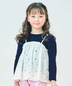 長袖カットソー　チュニック　フリル　リボン　アプレレクール　80　女の子