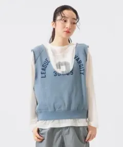 美品 ビームスボーイ Healthknit オーバーサイズフリーススタジャン 