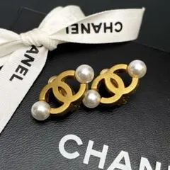 美品 シャネル ココマーク イヤリング 02A フェイク パール アイコン ココ