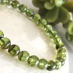 高品質■透明感■美品■天然石ペリドット約6.9mmブレスレット