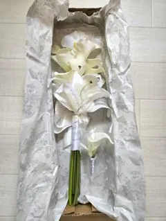 【良品】ウェディングブーケ&ブートニア　アーティシャルフラワー