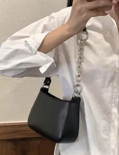 SHEIN 軽量 カジュアル チェーンバッグ ブラック
