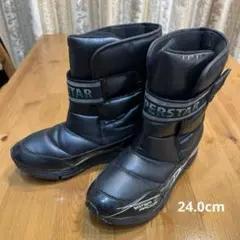【美品】moon star 防水スノーブーツ　24.0cm ブラック