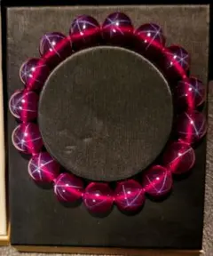 ！！高品質！！真赤のスタールビーブレスレット合成♡贅沢12mm玉♡内径約16cm