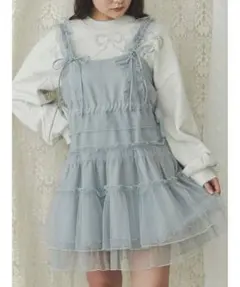 merry jenny チュールドロストミニキャミワンピース ブルー