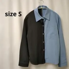 SHEIN　バイカラーシャツ　長袖　Sのサムネイル
