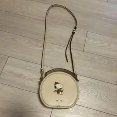 COACH スヌーピー ラウンドショルダーバッグ アイボリー