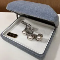 シルバー製 パールブローチ 3珠 フォーマル アクセサリー SILVER刻印