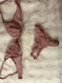 ピンク レース ブラジャーショーツセット