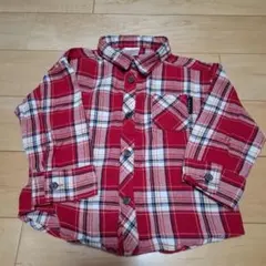 futafuta チェック柄長袖シャツ 90