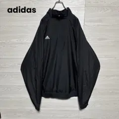 アディダス 刺繍ロゴ 3XL ハーフジップ オーバーサイズ ナイロンプルオーバー