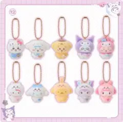 ちいかわxサンリオ　シークレットフロッキーマスコットチャーム　10種