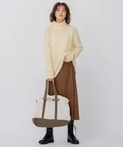 新品!定価26400円 23区 洗える ブークレ タートルネック ニット XL