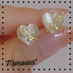 大人可愛い ハート ピアス 小ぶり ゴールド 上品 モテアクセ フェミニン