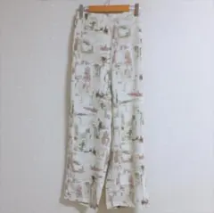 新品　RUMOR　ベージュ系　総柄　パンツ　FF15