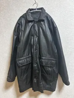 ビンテージ✨カーコートオールレザー　ダブルポケット