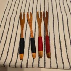 木製 デザートフォーク 4本セット