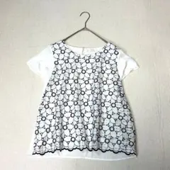 any SiS エニィスィス 半袖ブラウス 花柄刺繍 ホワイトのサムネイル