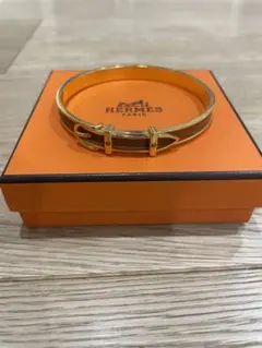 HERMES エナメルブレスレット バングル オレンジ ユニ - メルカリ