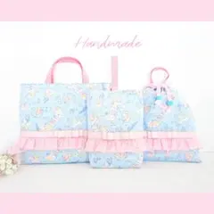 入園入学3点セット　ゆめかわ　ユニコーン　レッスンバック　上履き入れ　体操着袋