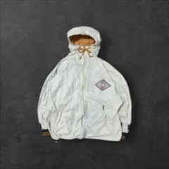 希少ヴィンテージ ナイロンジャケット刺繍フーディ当時物レトロドローコードD31