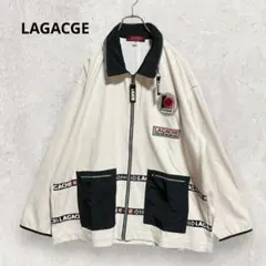 LAGACHE フリースジャケット L相当 90s 派手ロゴ レトロ 希少