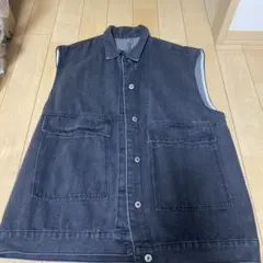 ダークグレー デニムベスト