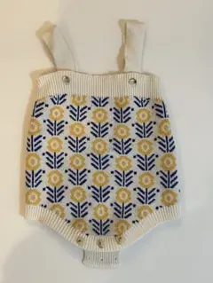 花柄ニットロンパース 12-18m
