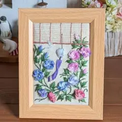 №488　early summer　手刺繍フレーム　刺繍フレーム　ハンドメイドのサムネイル