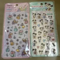 ディズニー ぷくぷくシール ミッキー プリンセス 2種セット