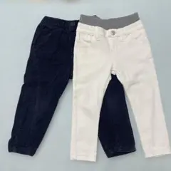 ネイビー・ホワイト ストレートパンツ 2点セット