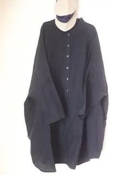 タグ無未使用【rehellinen】 レヘッリネンリネンブザムロングシャツ　OP タグ無未使用【rehellinen】 レヘッリネンリネンブザムロング