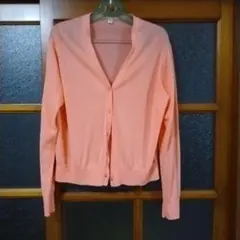 ユニクロ　オレンジピンク 長袖 カーディガン