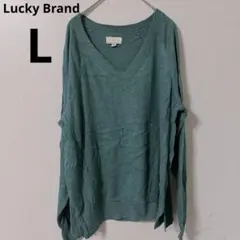 美品✨Lucky Brand【L】レディース ターコイズ ニット セーター